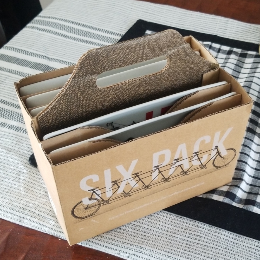 Crate and Barrel 6 pack beer themed plates